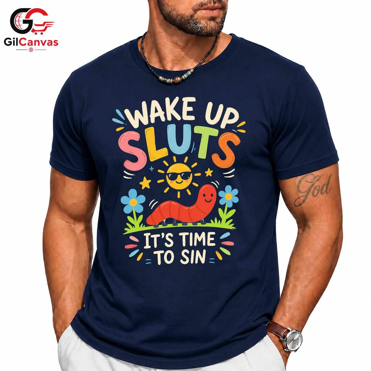 Cartoon Caterpillar T-Shirt Men Women Party Lover Funny Insect Graphic Shirt