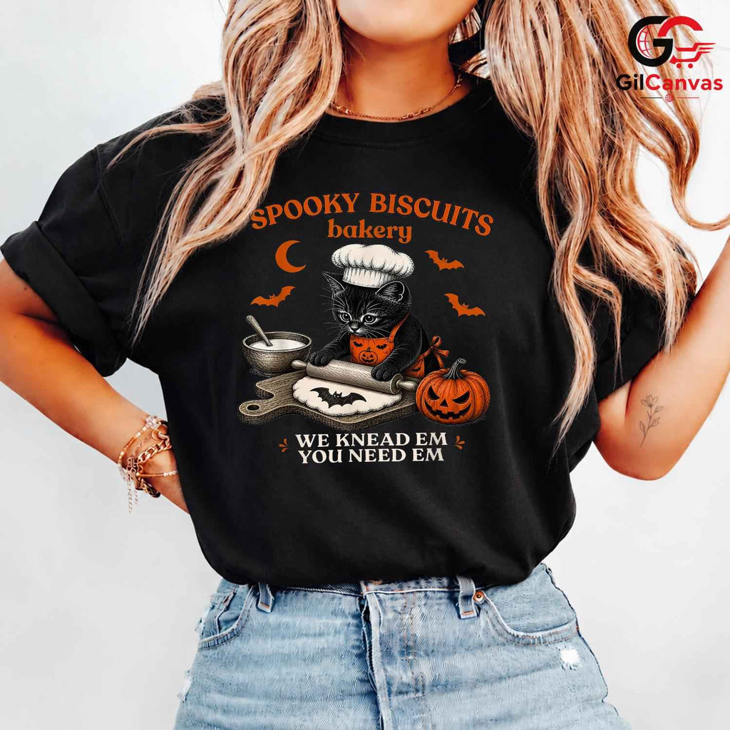 Cat Baker Foodie Spooky T-Shirt Unisex Fun Halloween Gift Idea For Cat Lovers