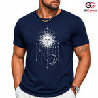 Celestial Sun Moon Stars T-Shirt Bohemian Witchy Art Unisex Graphic Apparel Tee