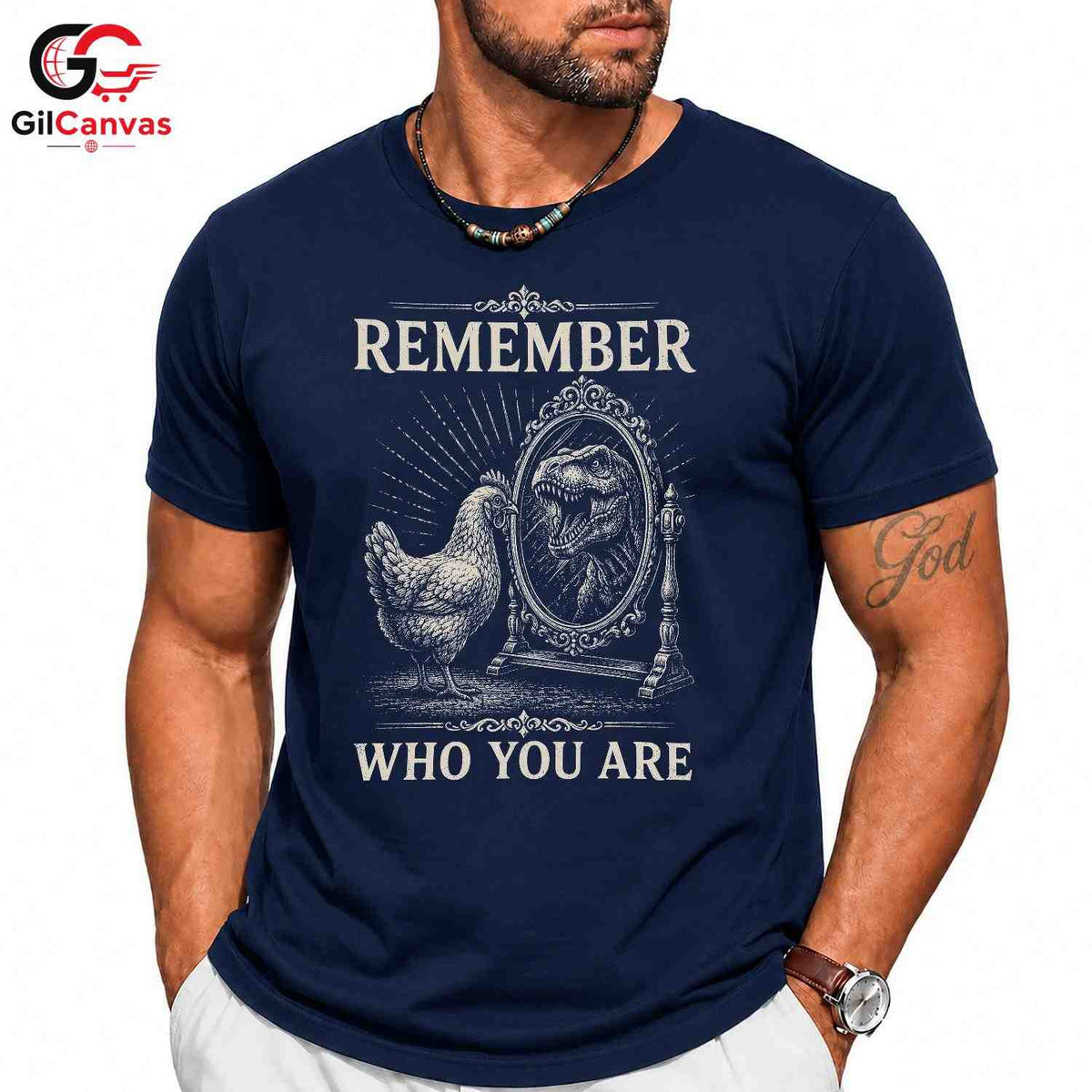 Chicken Rex Reflection Tee Fun Animal Design Perfect Gift Men Women Apparel