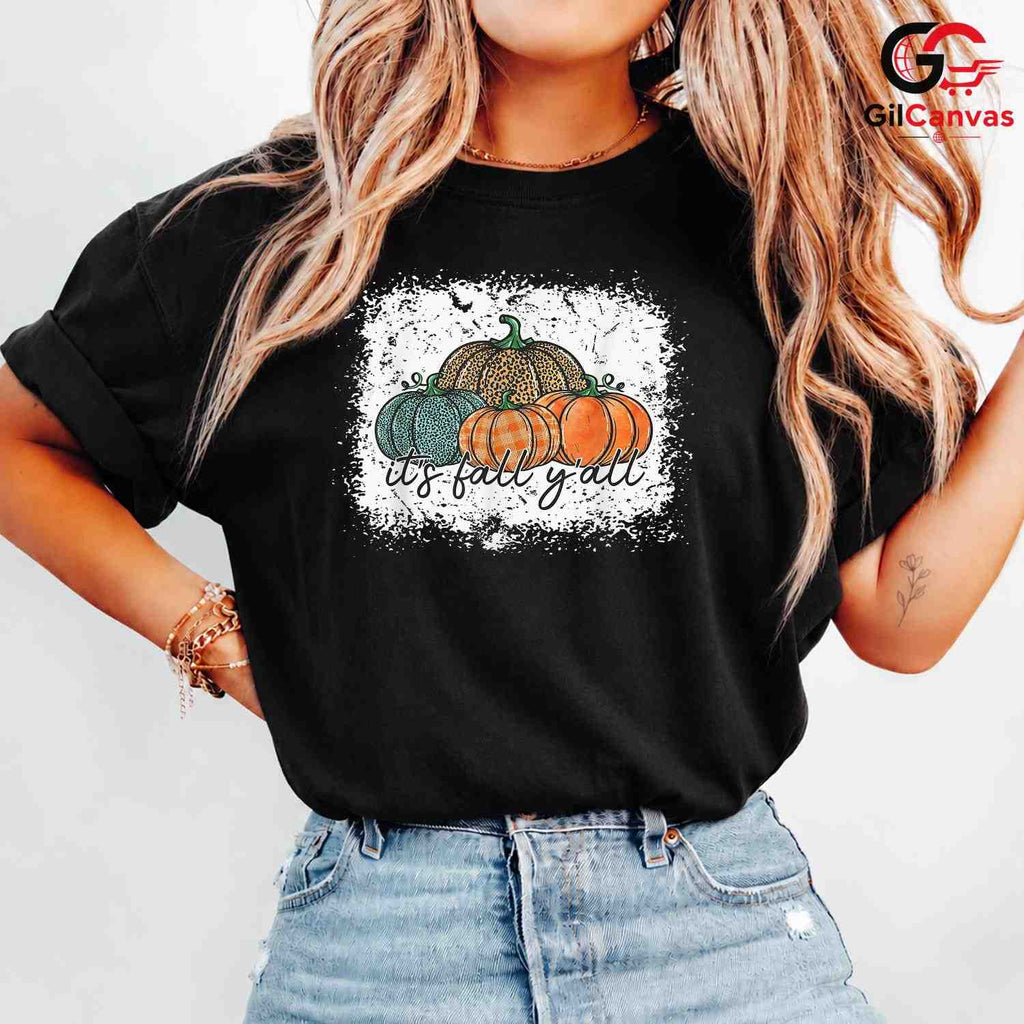 Colorful Pumpkin Fall T-Shirt Unisex Autumn Celebration Family Gathering Gift