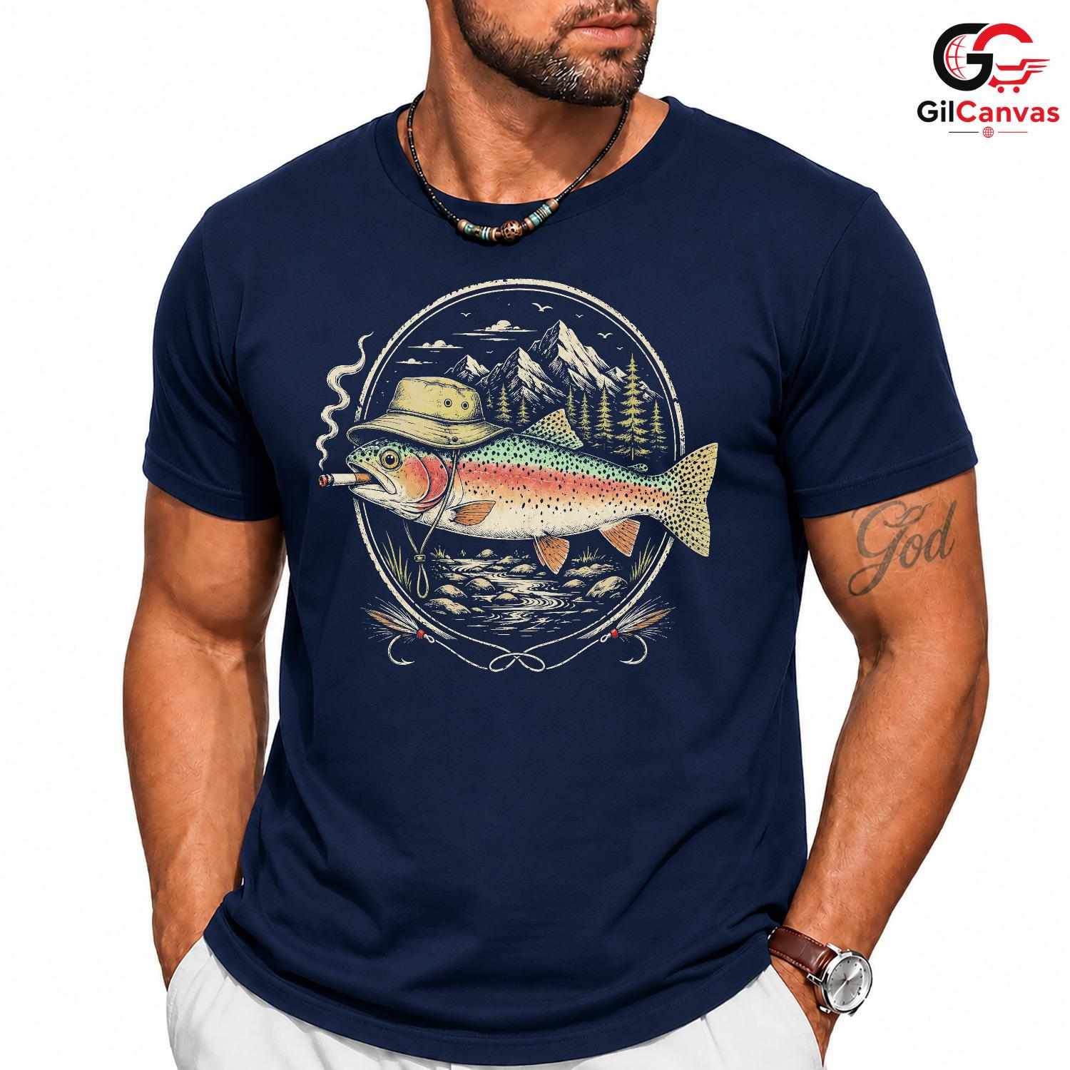 Cool Trout Fishing T-Shirt For Outdoor Enthusiast Angler Unisex Apparel Tee
