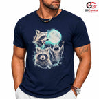 Cosmic Moon Raccoon T-Shirt Mystical Forest Animal Space Unisex Galaxy Gift Tee