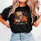Cozy Fall Reading T-Shirt Unisex Autumn Book Lover Enthusiast Perfect Gift