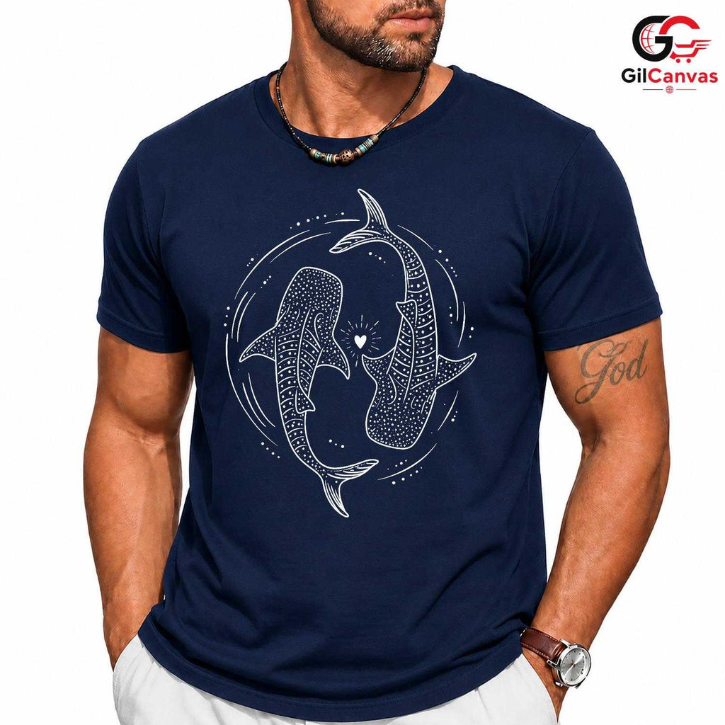 Cute Ocean Lover Shark T-Shirt Men Women Perfect Gift Occasion Marine Graphic