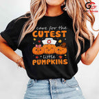 Cute Pumpkin Nurse T-Shirt Unisex Fun Fall Halloween Medical Gift For Kids