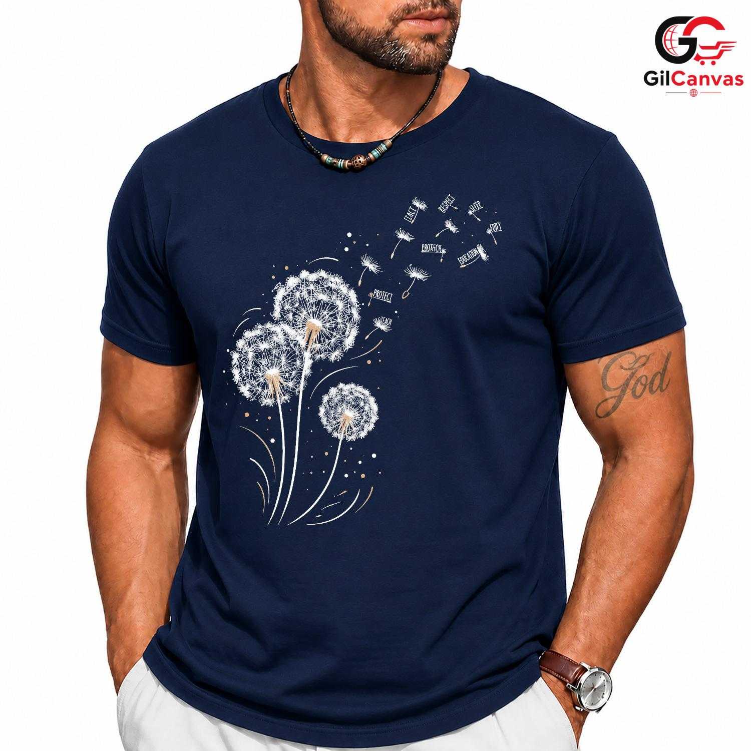Dandelion Graphic T-Shirt Motivational Custom Design Inspirational Women Gift