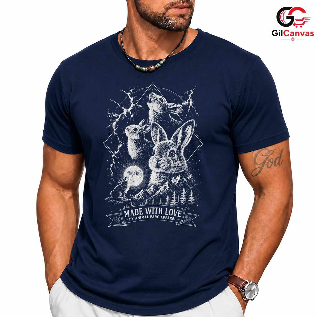 Earth Day Rabbit T-Shirt Unisex Cute Animal Lover Wildlife Graphic Casual Apparel