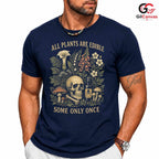 Edible Plant Skull Graphic T-Shirt Nature Lover Gift Unisex Halloween Apparel