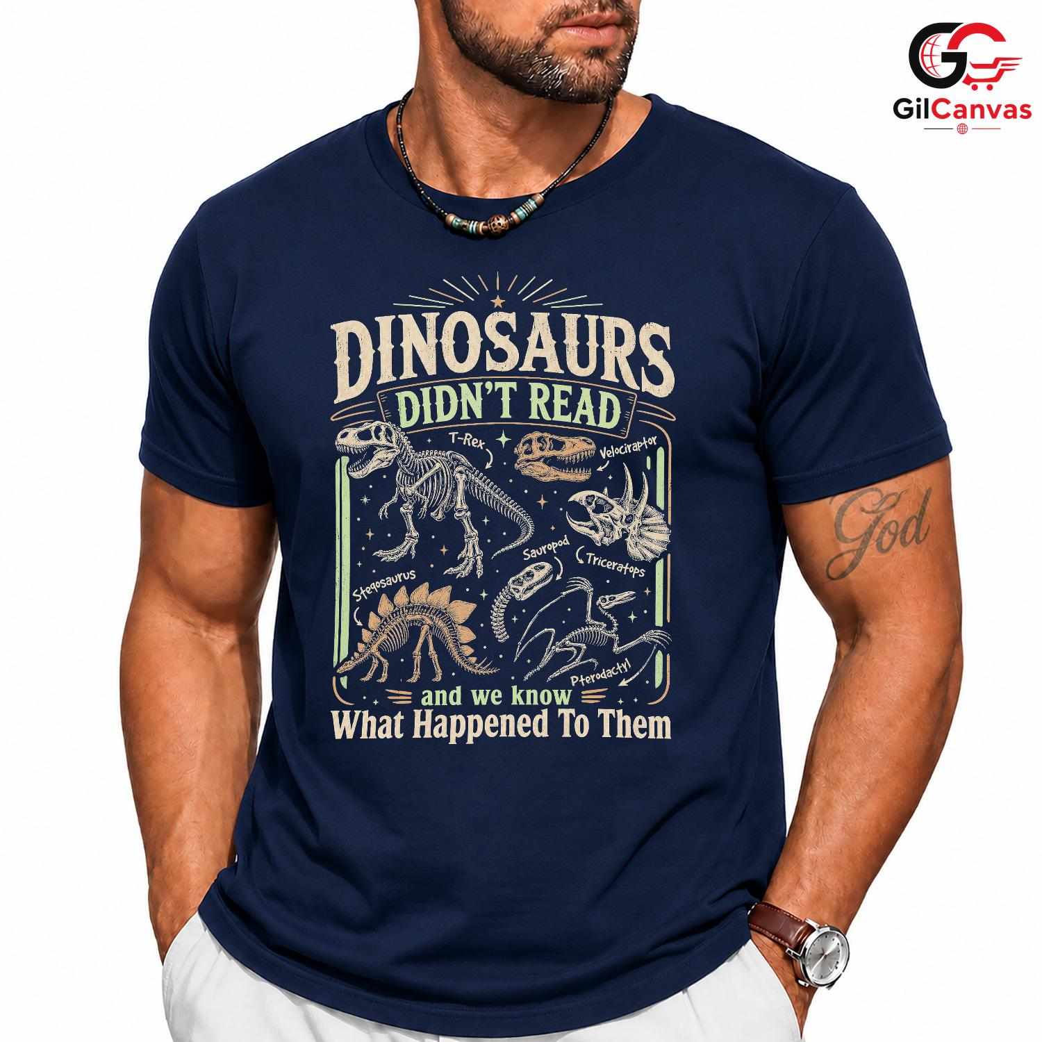 Educational Dinosaur T-Shirt Kids Fun Theme Graphic Unisex Casual Apparel