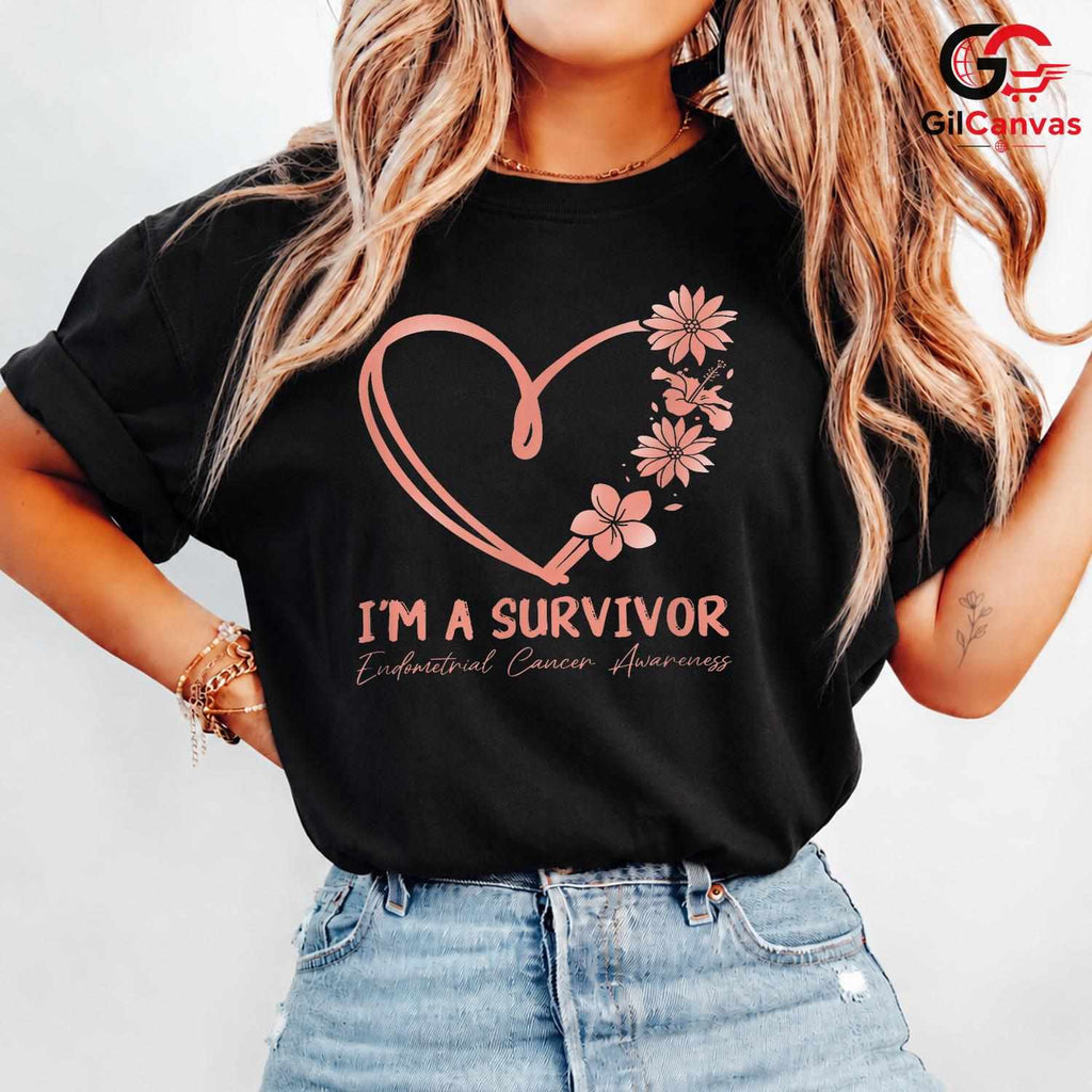 Endometrial Cancer Ribbon Tee Unisex Survivor Support Event Gift For Women