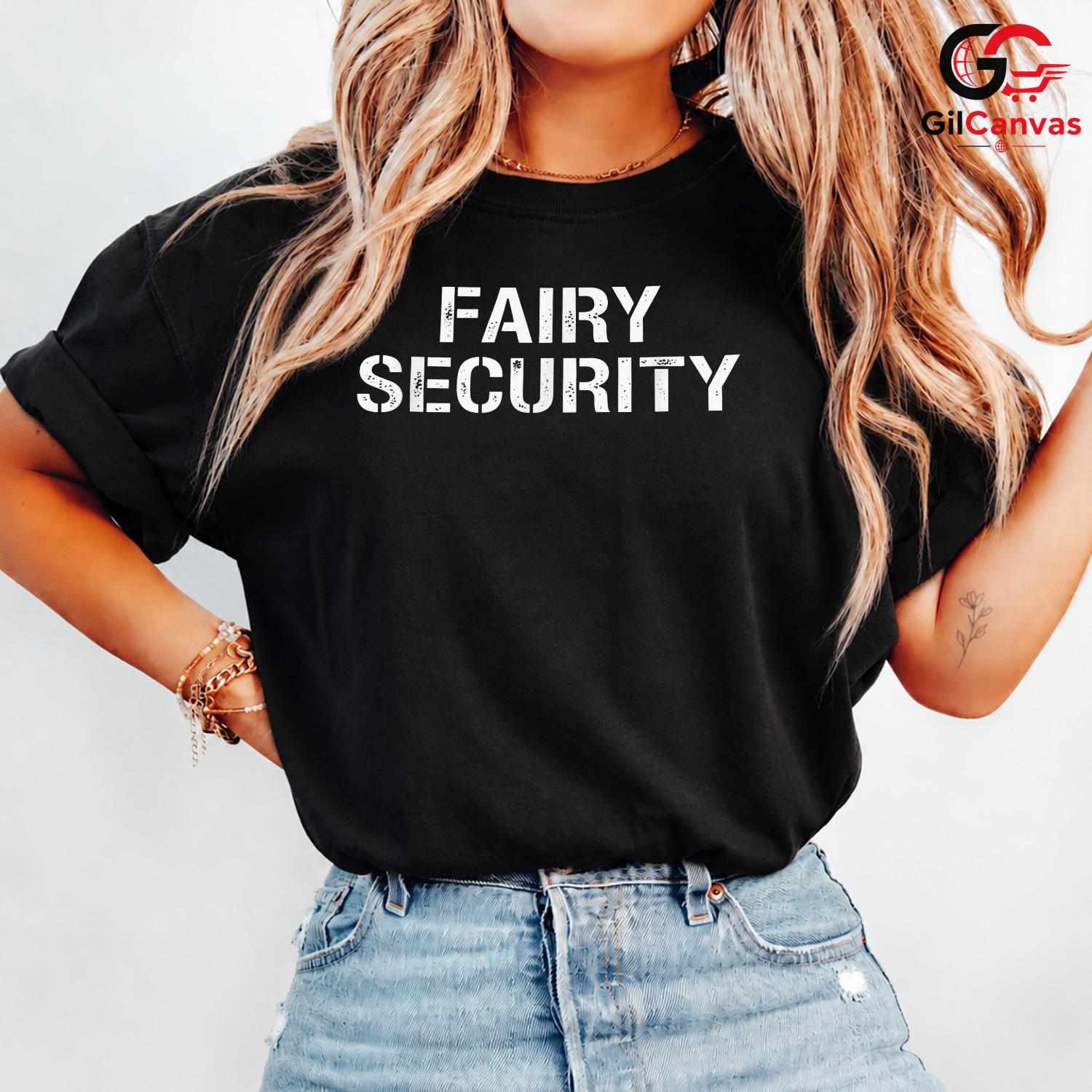 Fairy Security Costume Tee Shirt Unisex Spooky Halloween Party Gift Teens Adults