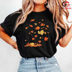 Fall Leaves Autumn Nature Tee Unisex Cozy Celebration Gift For Nature Lover