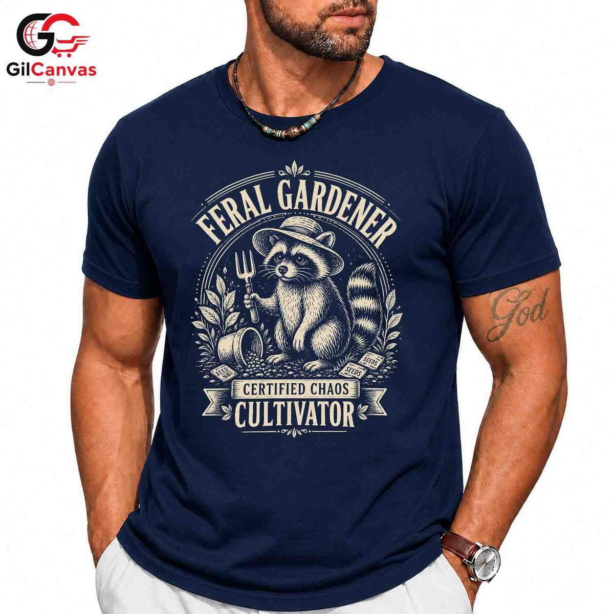Feral Gardener Raccoon T-Shirt Eco Friendly Unisex Halloween Graphic Tee