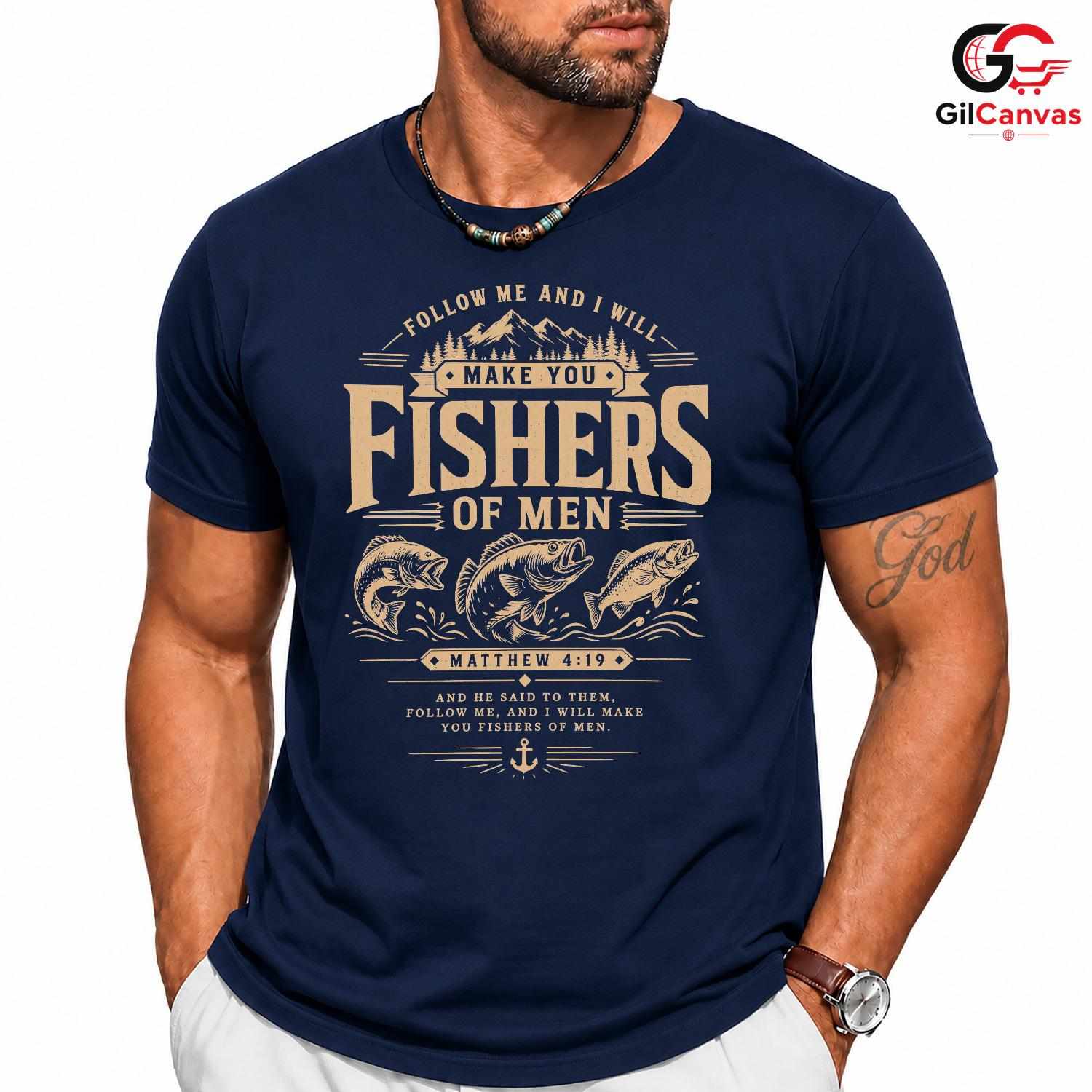 Fishers Of Men Christian T-Shirt Faithful Angler Gift Unisex Graphic Apparel