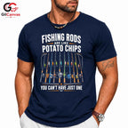 Fishing Day Graphic T-Shirt Sporty Rods Chips Enthusiast Fun Unisex Apparel