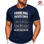 Fishing Day Graphic T-Shirt Sporty Rods Chips Enthusiast Fun Unisex Apparel