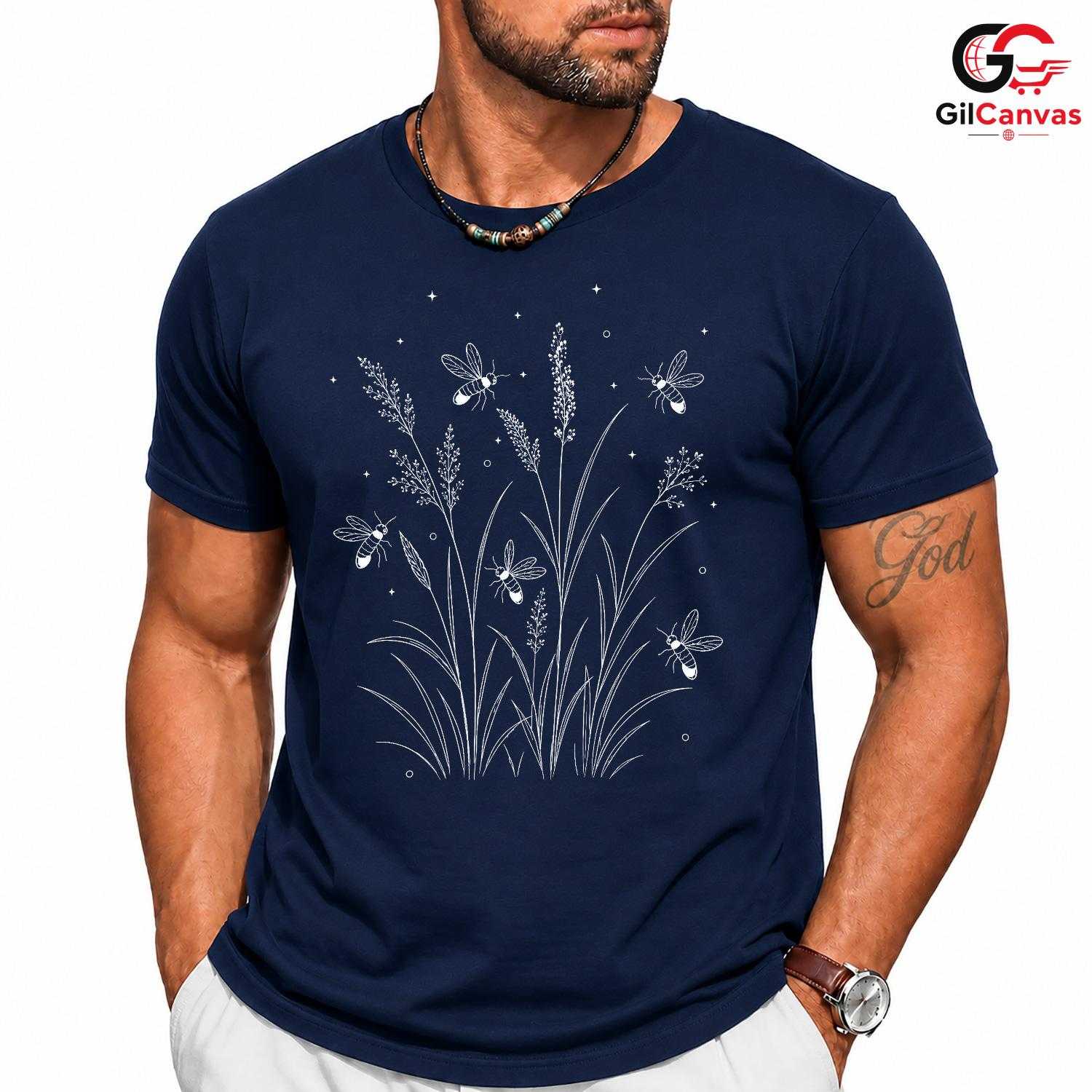 Floral Beekeeping Eco T-Shirt Nature Lover Graphic Unisex Custom Apparel Tee