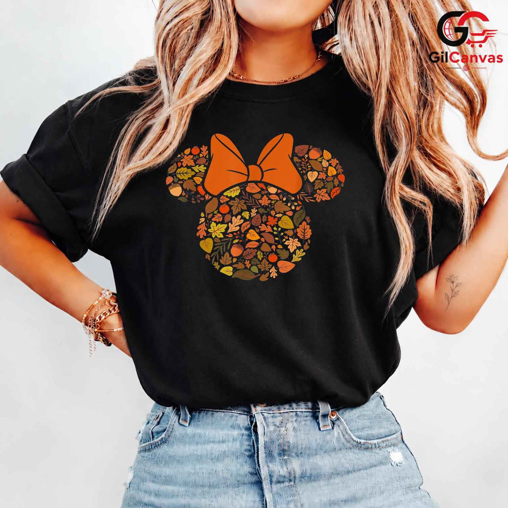 Floral Cartoon Mouse T-Shirt Unisex Cute Fall Celebration Gift Idea For Kids