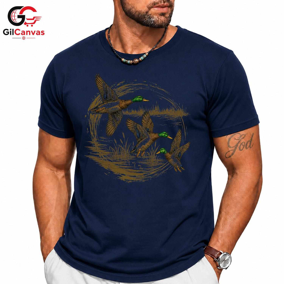 Flying Ducks Wildlife T-Shirt Men Women Outdoor Enthusiast Nature Graphic Tee