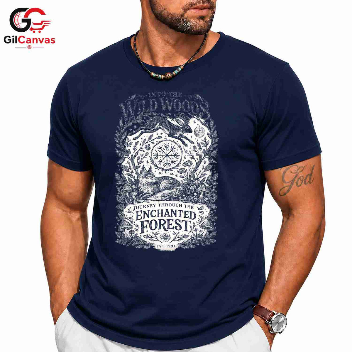Forest Animal T-Shirt Men Women Outdoor Enthusiast Nature Graphic Apparel Tee