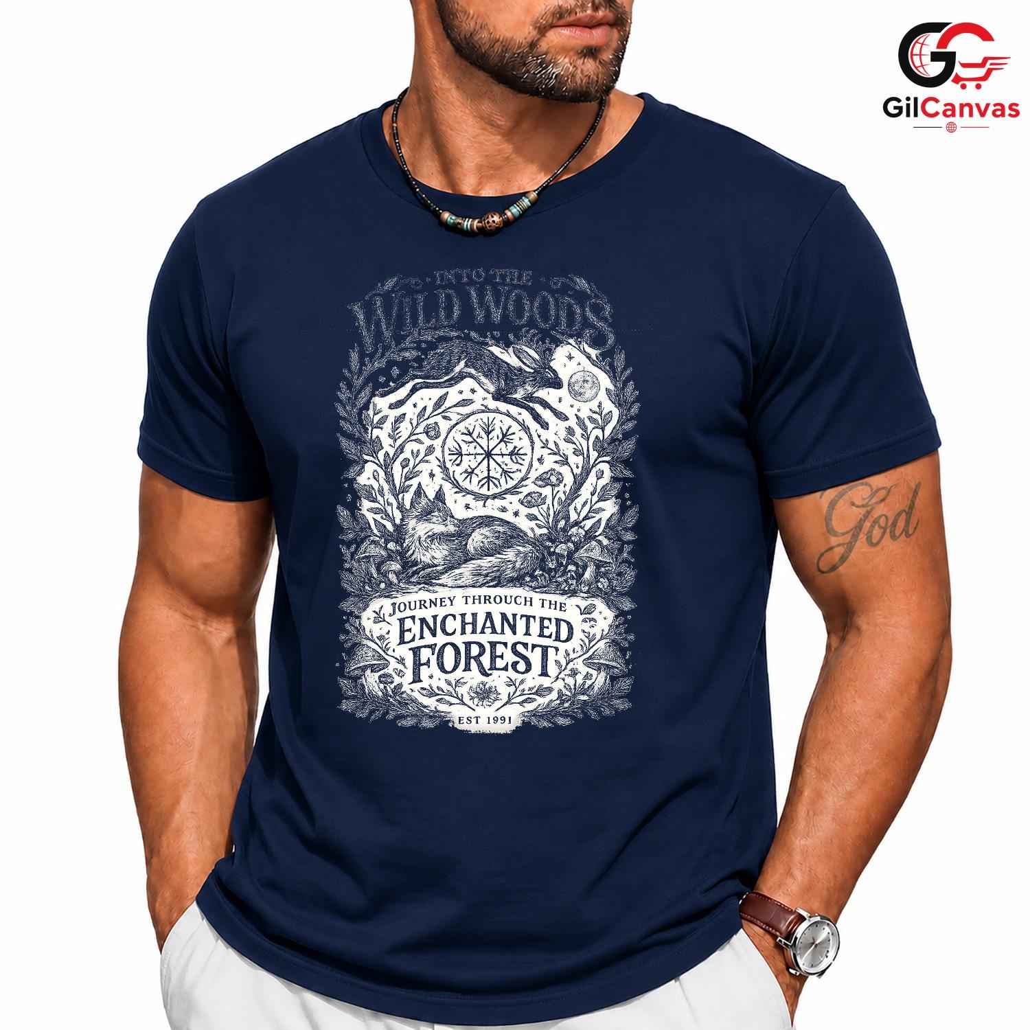 Forest Animal T-Shirt Men Women Outdoor Enthusiast Nature Graphic Apparel Tee