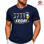 Friday Stickman Beer Mug T-Shirt Funny Weekend Party Unisex Graphic Apparel Tee