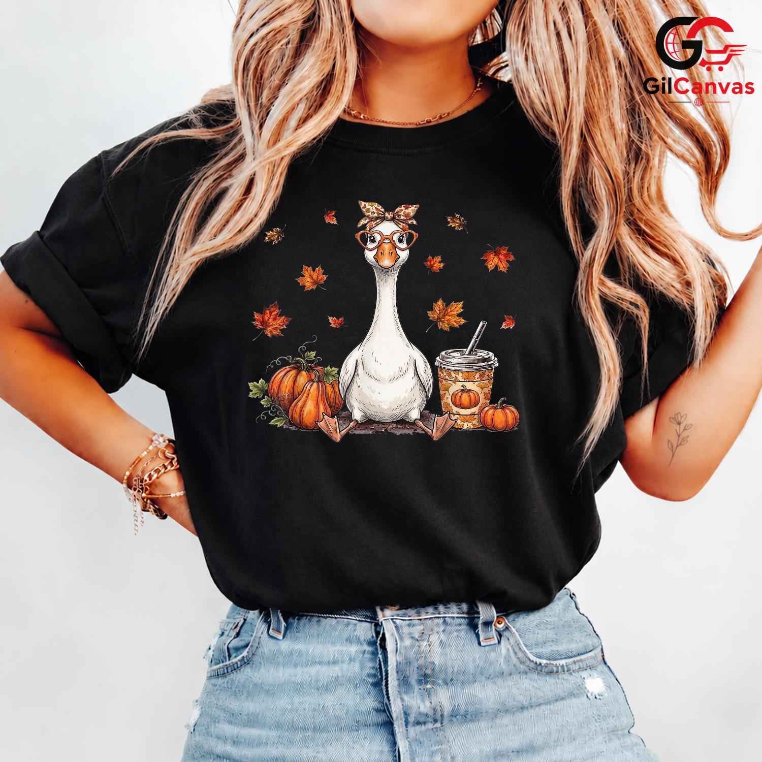 Funny Fall Goose Animal Shirt Unisex Thanksgiving Holiday Gift For All Lovers
