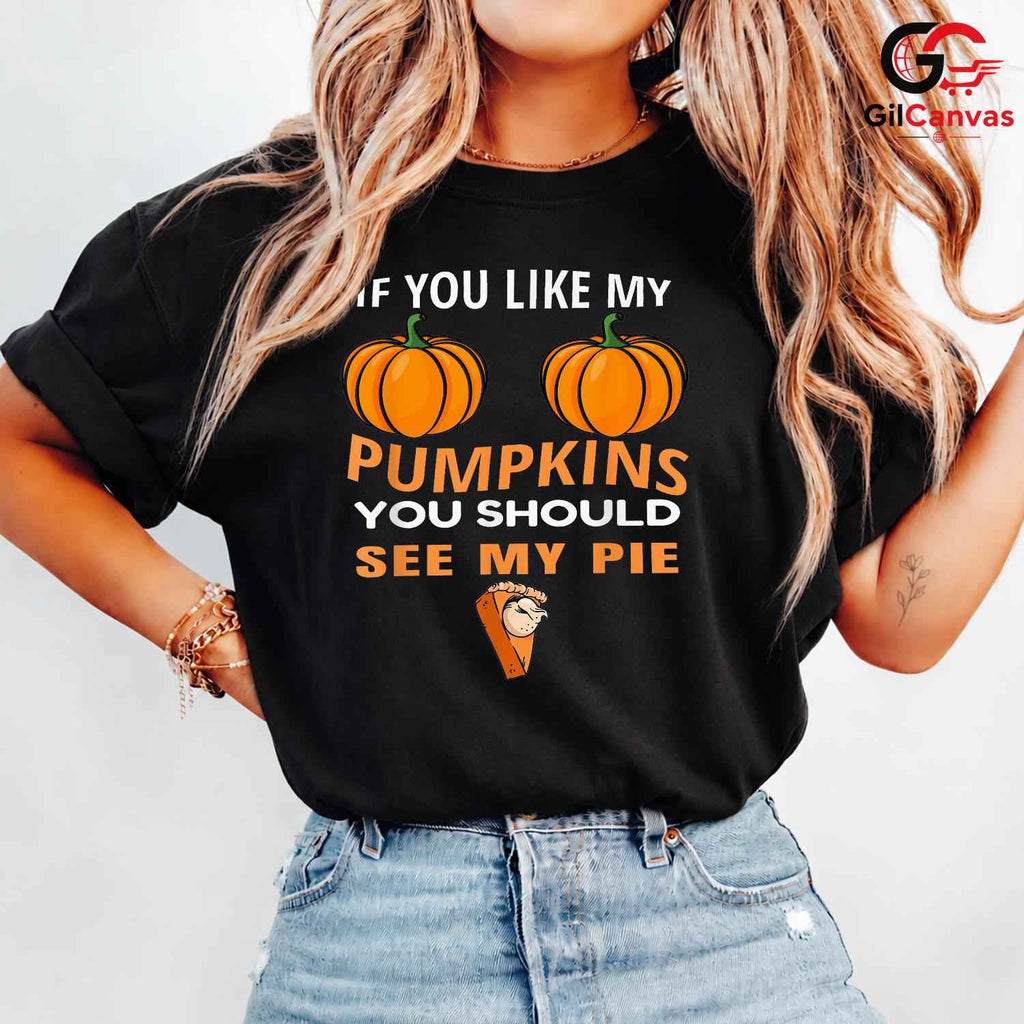 Funny Pumpkin Pie T-Shirt Unisex Halloween Fall Dessert Gift Adults Teens