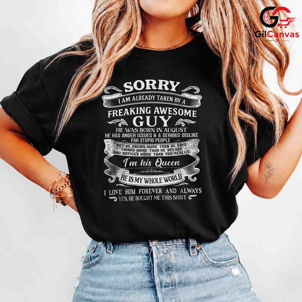 Funny Sorry From Him Tee Shirt Unisex Couples Humor Birthday Gift For Her
