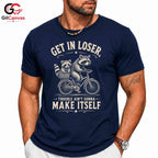 Get In Loser Raccoon T-Shirt Outdoor Adventure Humor Fun Graphic Unisex Tee