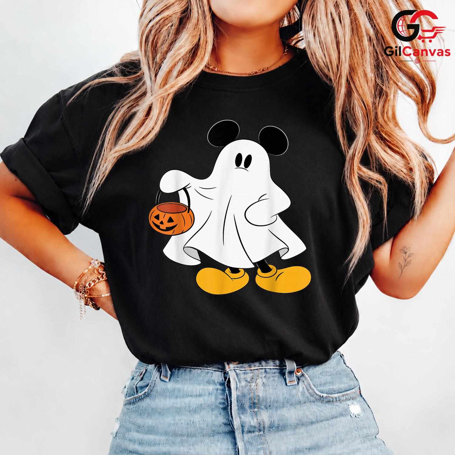 Ghost Cartoon Mouse Tee Shirt Unisex Fun Halloween Costume Gift Idea For Kids