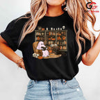 Ghost Reading Halloween T-Shirt Unisex Spooky Book Lover Gift Idea For Kids