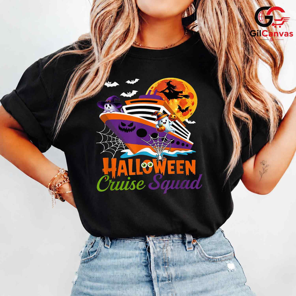 Halloween Cruise Squad Tee Shirt Unisex Spooky Trip Gift For Kids And Adults