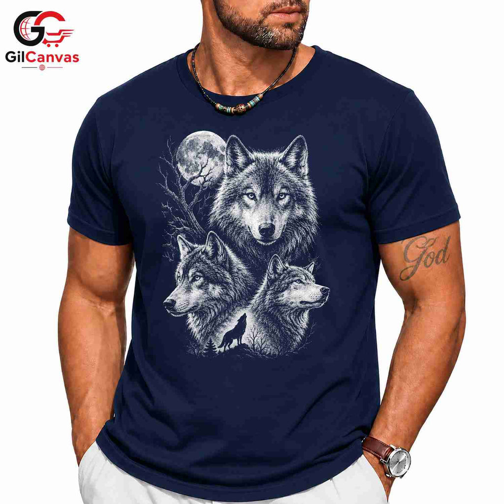 Halloween Wolf Graphic Tee Animal Nature Fan Perfect Gift Men Women Apparel