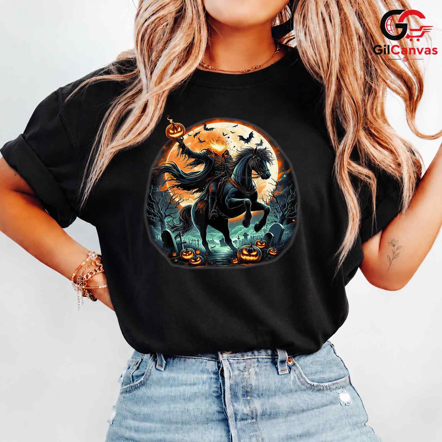 Headless Horseman Fall Tee Shirt Unisex Spooky Halloween Event Gift For Adults