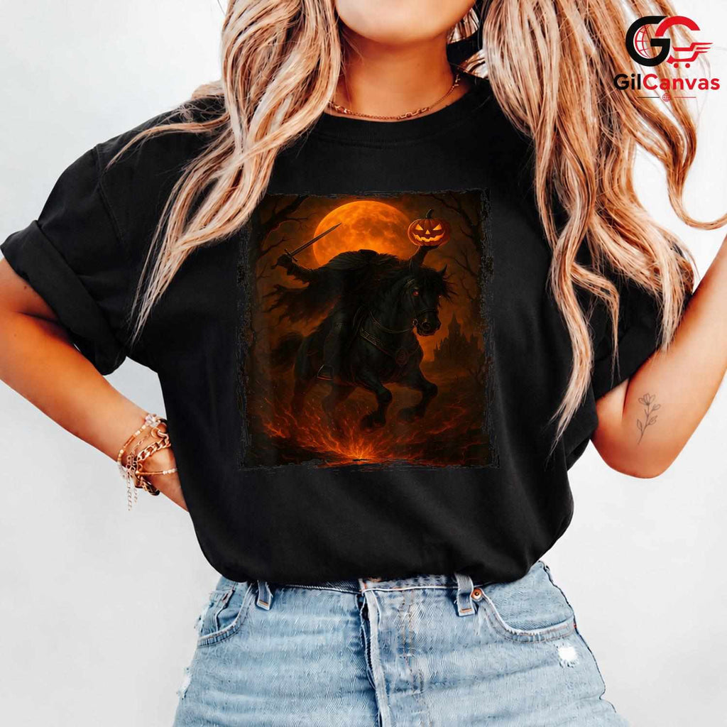 Headless Horseman Spooky T-Shirt Unisex Fun Halloween Gift Idea For Adults