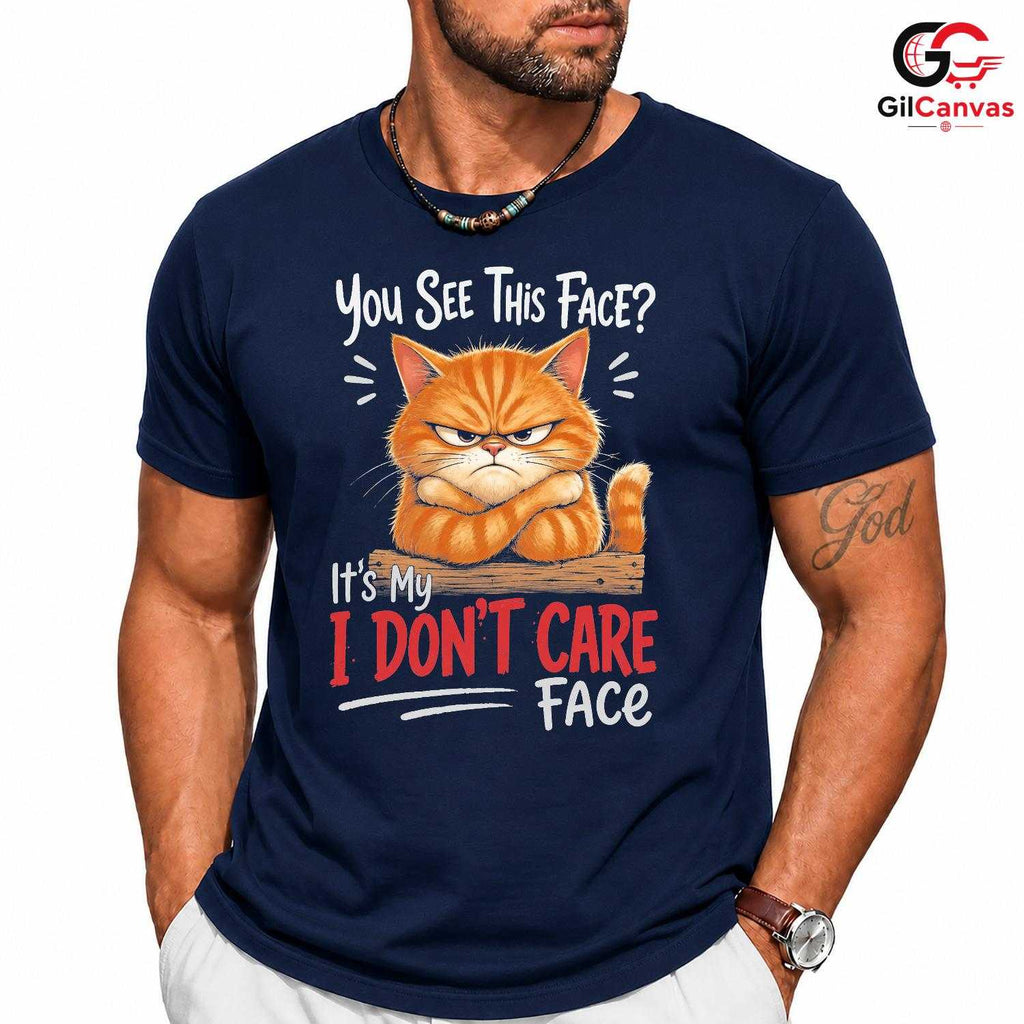 I Dont Care Grumpy Cat T-Shirt Sarcastic Everyday Humor Unisex Feline Lover Tee