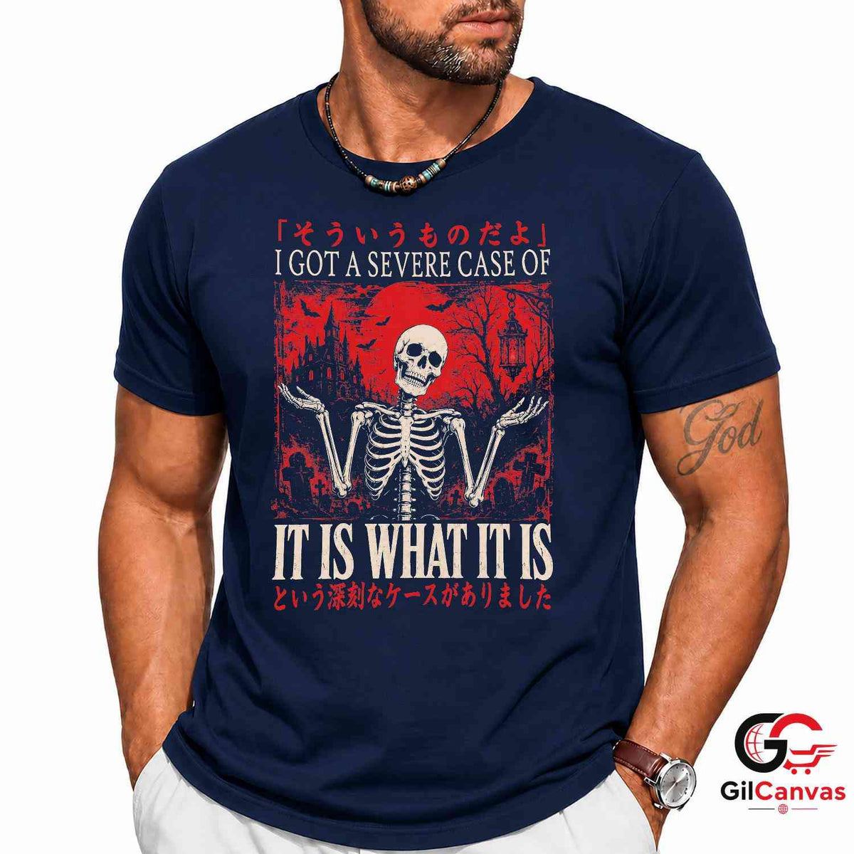 It Is What It Is Skeleton Tee Spooky Gothic Graveyard Unisex Halloween Apparel