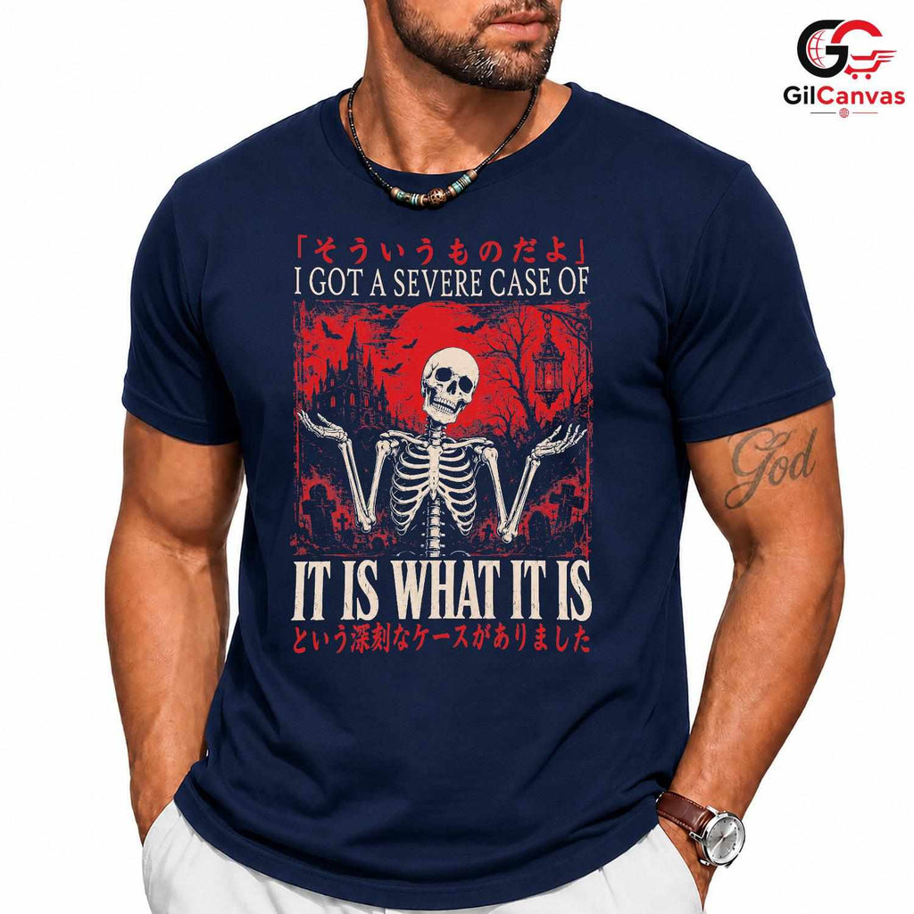 It Is What It Is Skeleton Tee Spooky Gothic Graveyard Unisex Halloween Apparel