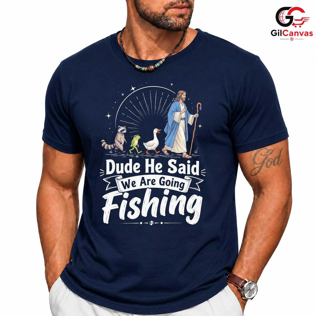 Jesus Fishing Adventure T-Shirt Outdoor Christian Gift Unisex Graphic Apparel