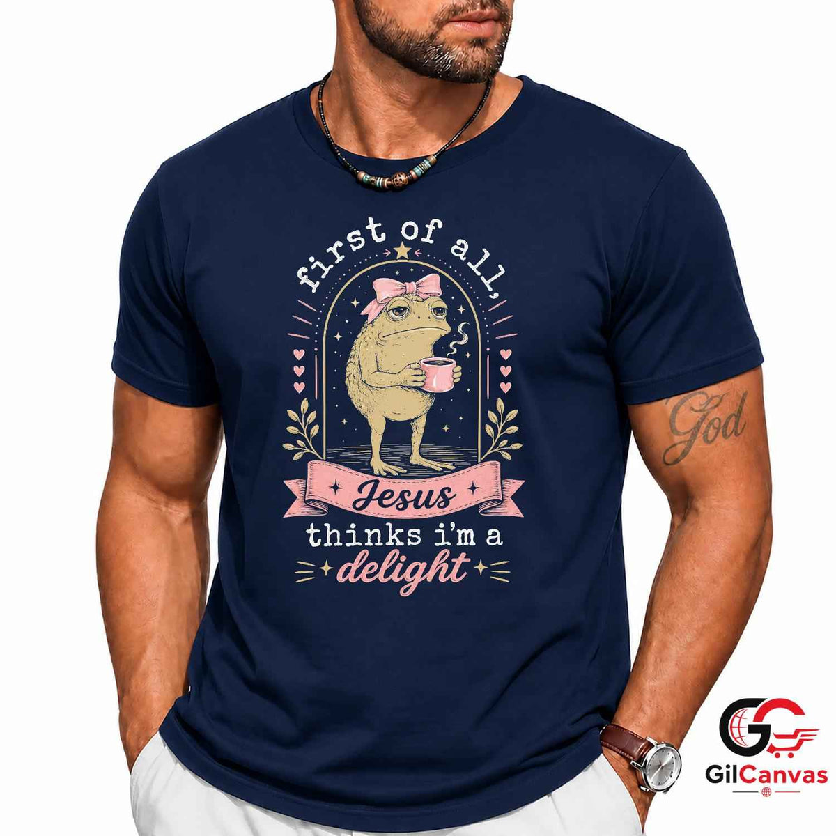 Jesus Thinks Im Delight T-Shirt Grumpy Toad Coffee Lover Unisex Graphic Apparel