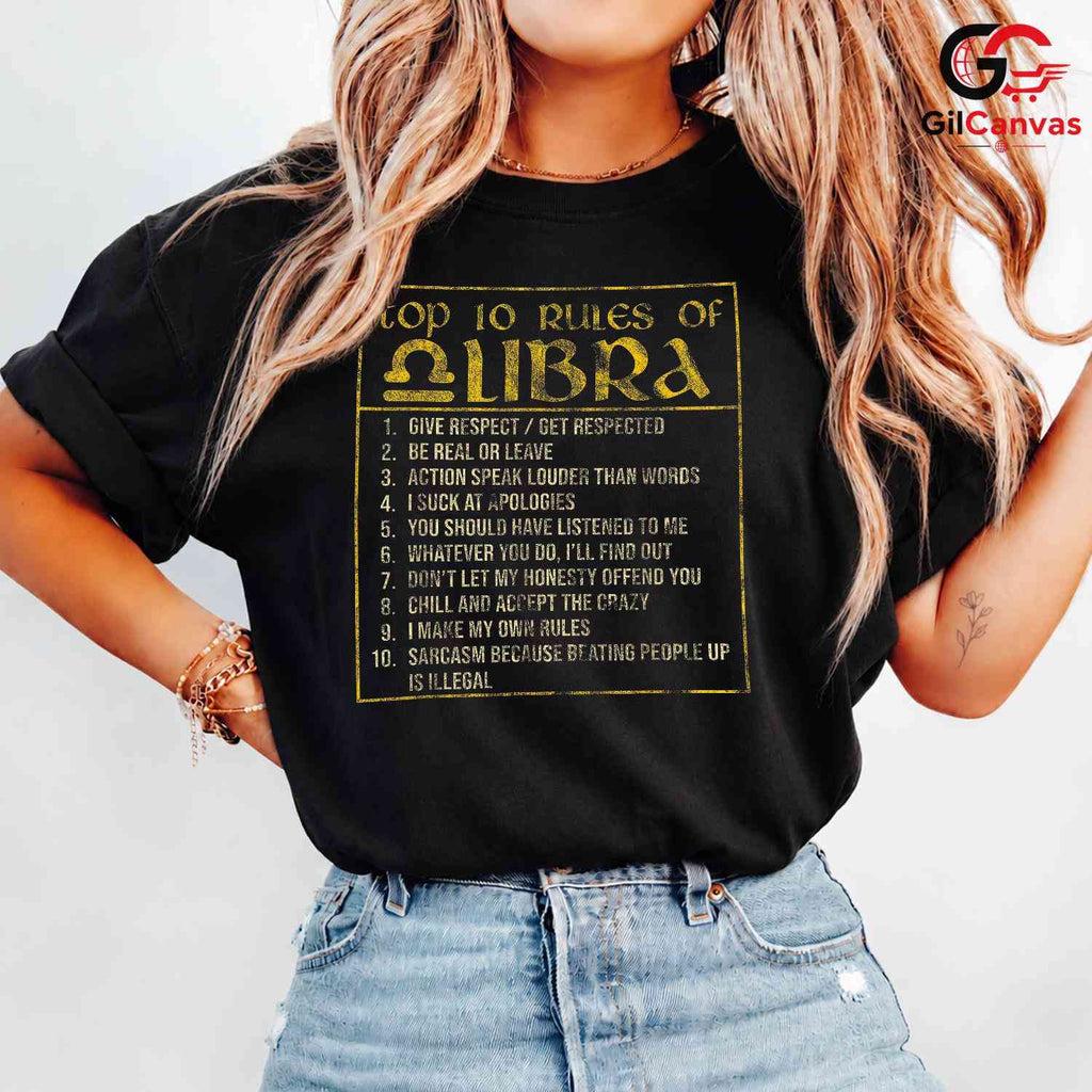 Libra Top Ten Rules Guide Tee Unisex Perfect Astrology Birthday Friend Gift