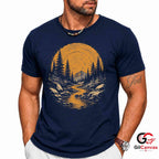 Mountain Forest River T-Shirt Scenic Nature Lover Unisex Adventure Graphic Tee