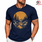 Mountain Forest River T-Shirt Scenic Nature Lover Unisex Adventure Graphic Tee