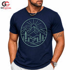 Mountain Landscape T-Shirt Nature Lover Outdoor Adventure Men Women Cool Tee