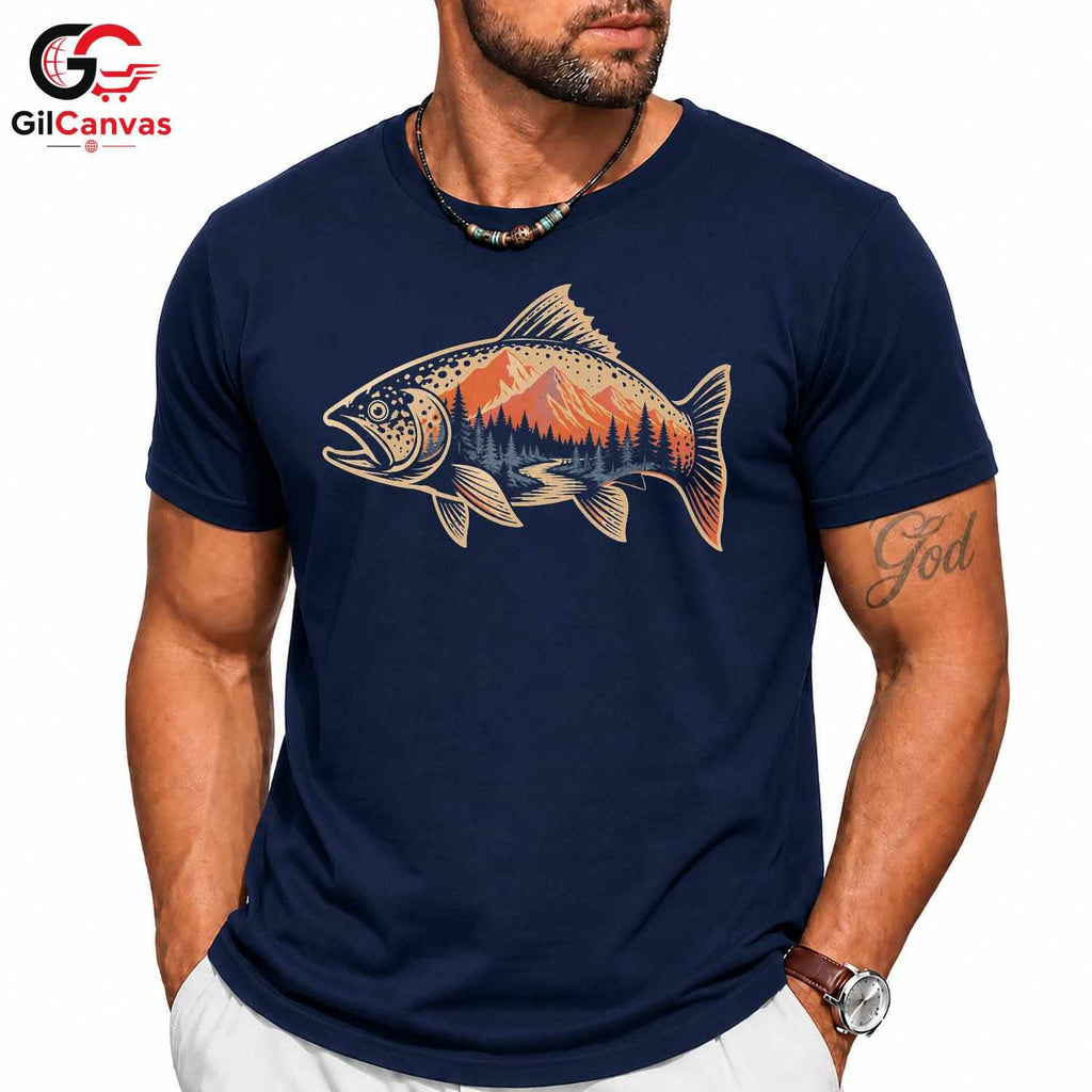 Mountain Trout Fishing Shirt Outdoor Enthusiast Perfect Gear Unisex Apparel