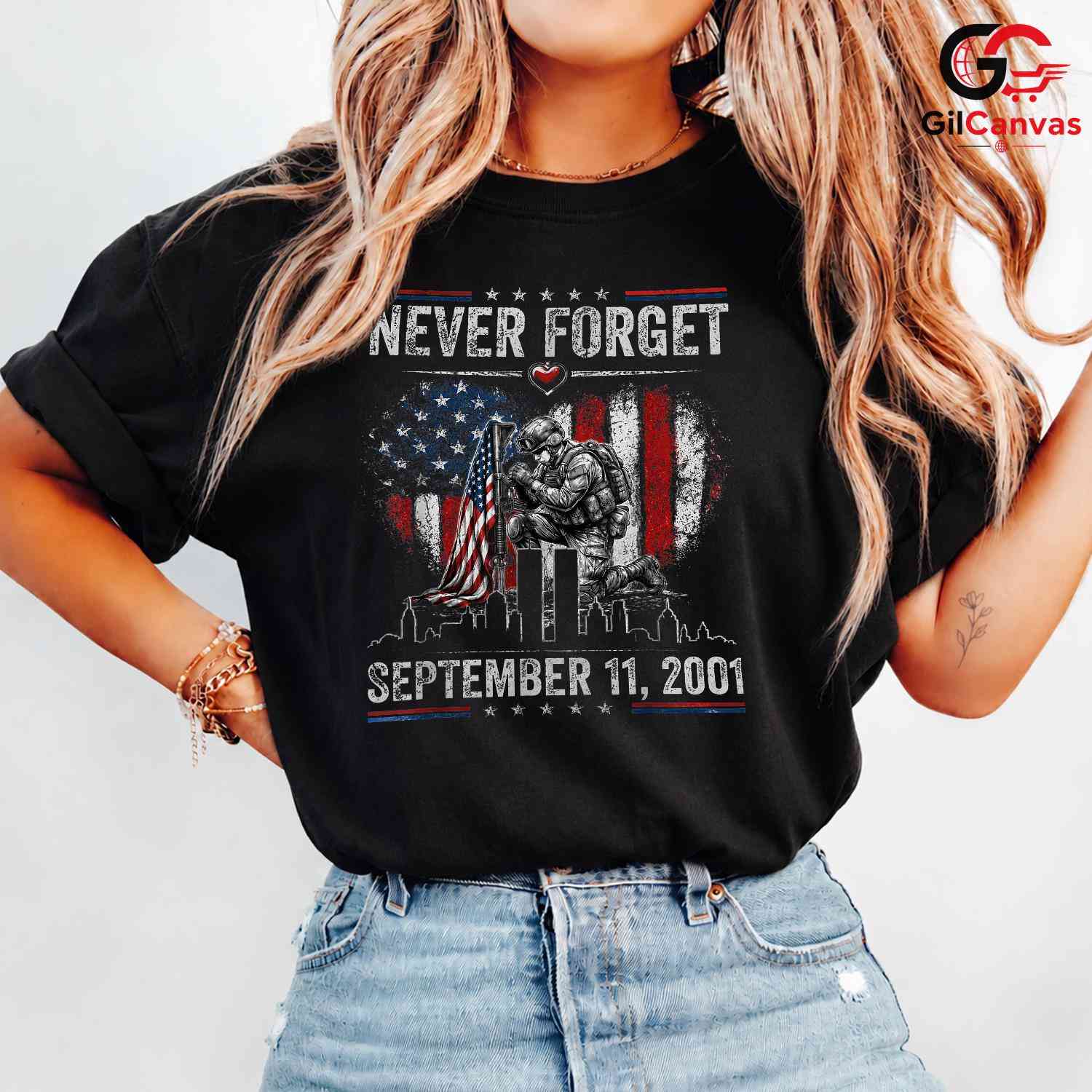 Never Forget Memorial Tee Shirt Unisex Patriotic Adult Gift For Remembrance Day