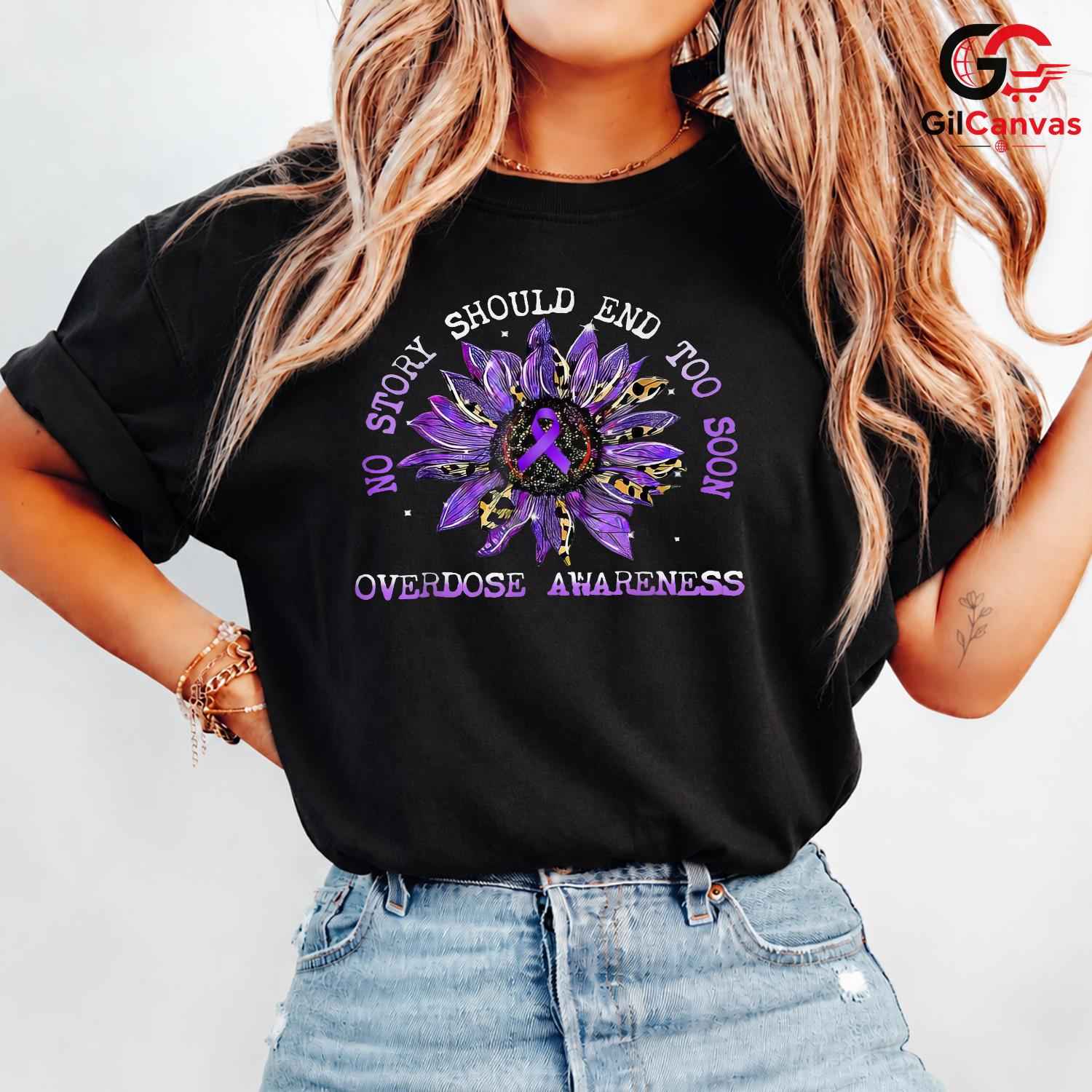 Overdose Awareness T-Shirt Unisex Recovery Healing Supporter Event Gift