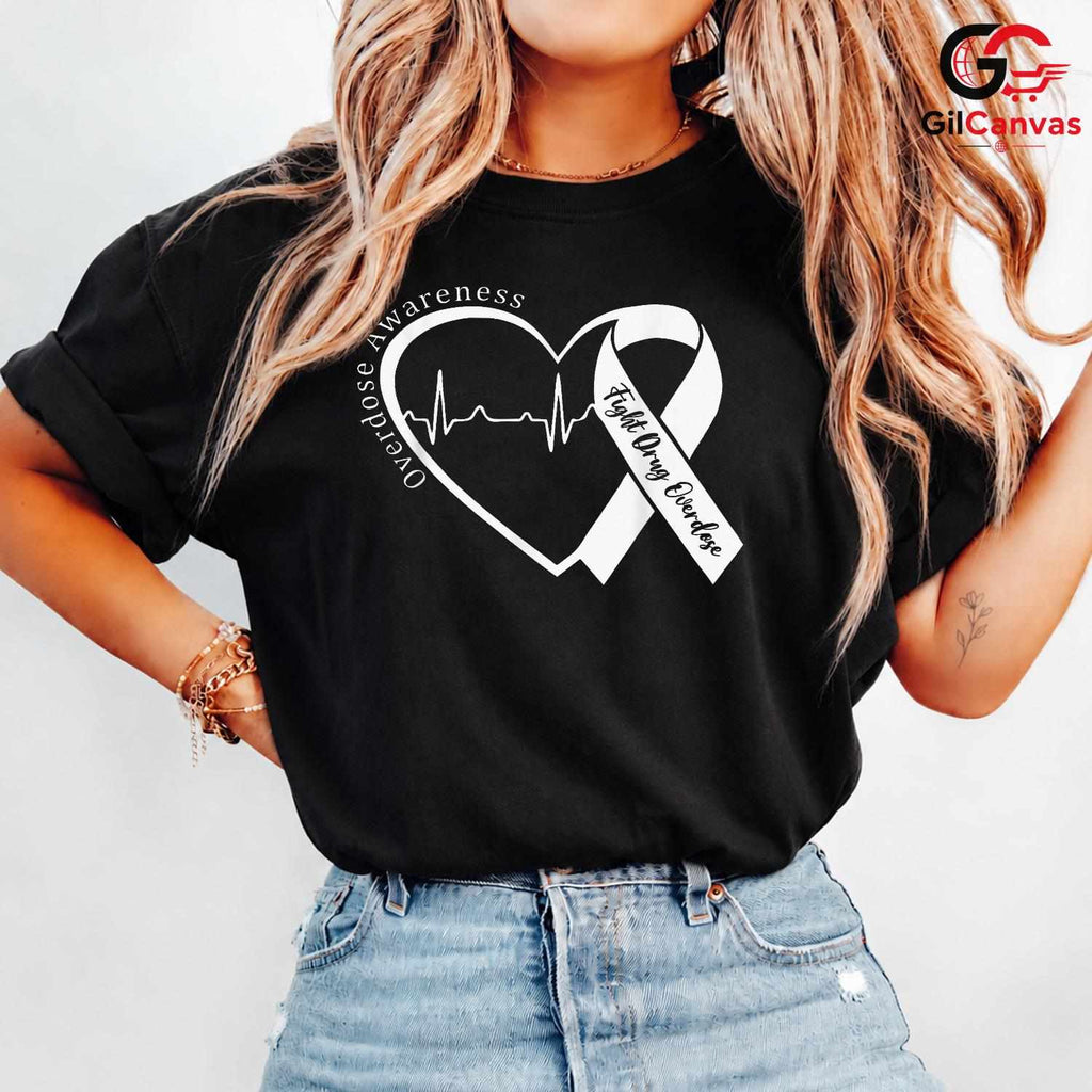 Overdose Recovery Tee Shirt Unisex Awareness Event Supporter Gift Adults